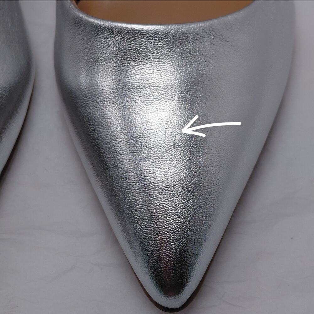 Naturalizer Women's Pumps Size 8.5M Silver Metallic Leather Pointed Toe Heels - Picture 6 of 16